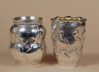 Cups with repousse decoration, Copenhagen hallmarks, 1899